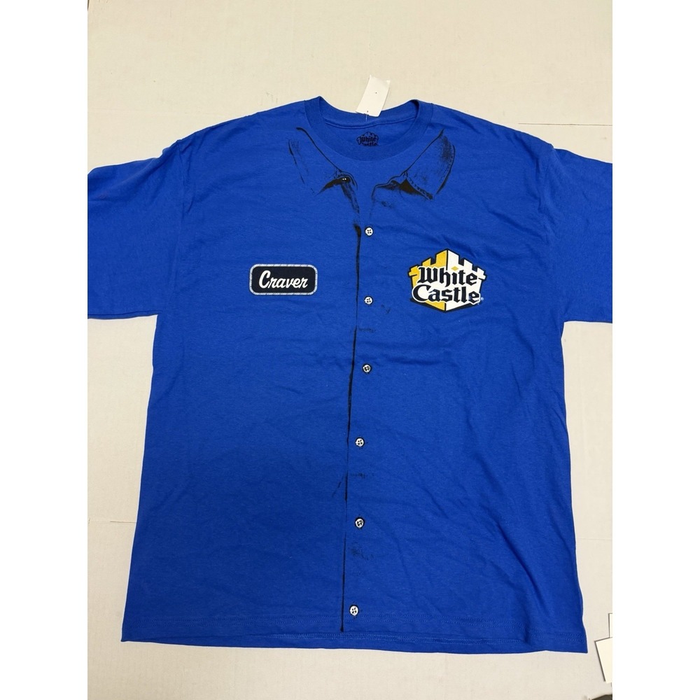 NWT White Castle novelty t-shirt, blue funny tee, burgers, men's xl